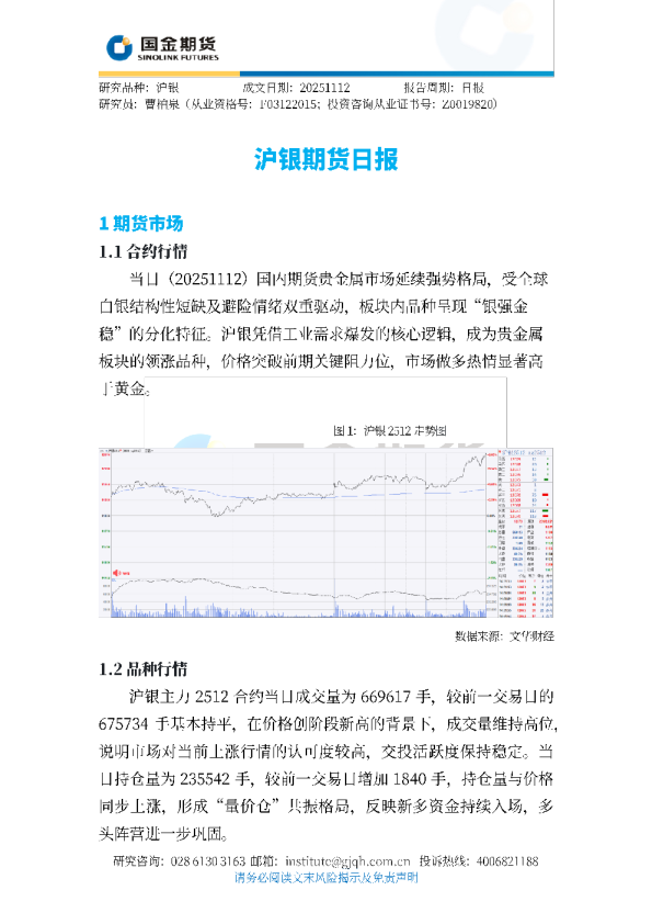 沪银期货日报
