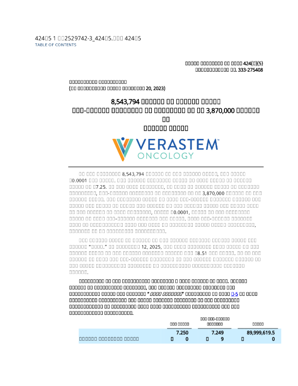 Verastem Inc美股招股说明书(2025-11-17版)