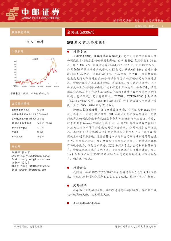 GPU算力需求持续提升