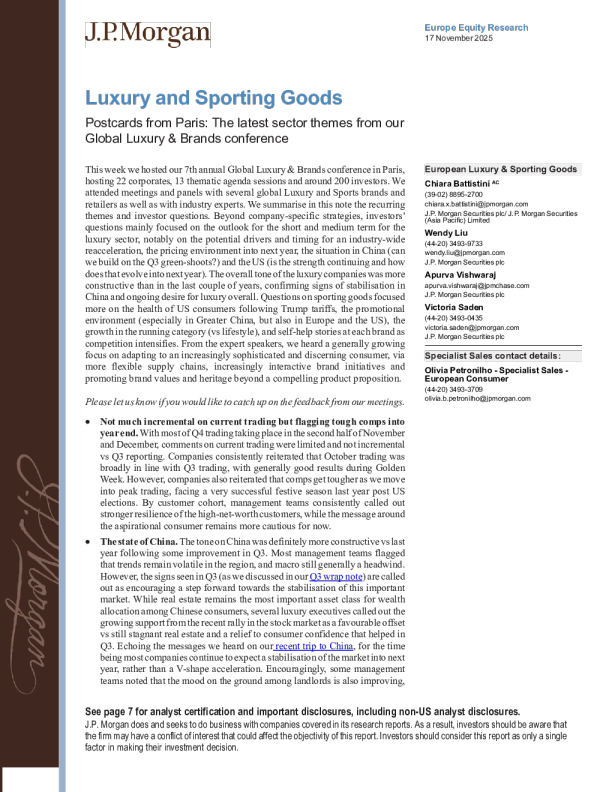 巴黎明信片：全球奢侈品与品牌大会最新行业主题