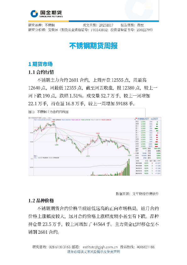 不锈钢期货周报