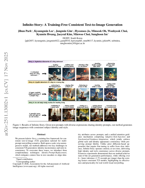 无限叙事：免训练的一致性文生图生成