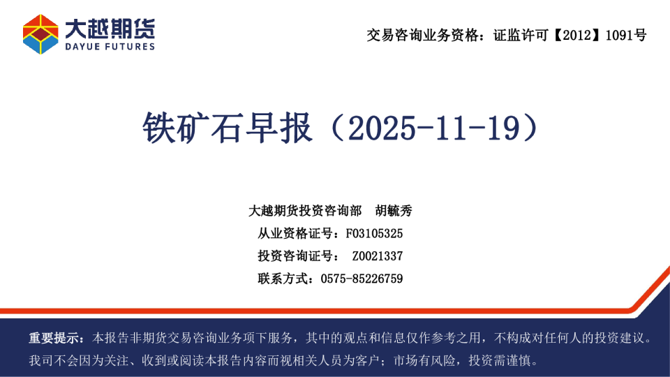 铁矿石早报（2025-11-19）