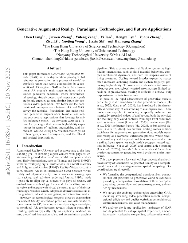 生成式增强现实：范式、技术与未来应用