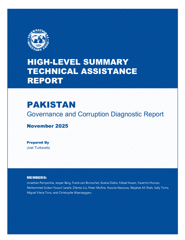 巴基斯坦：治理和腐败诊断报告