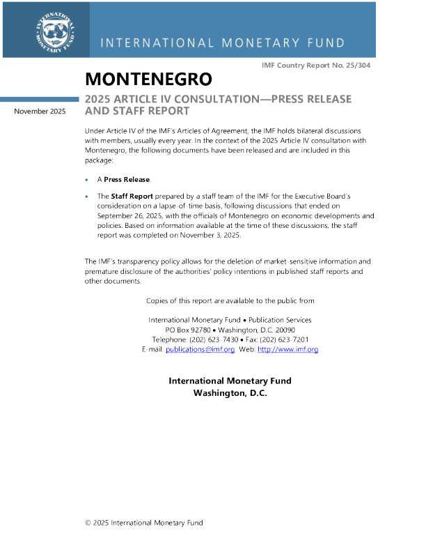 黑山：2025年第四条磋商新闻稿；员工报告