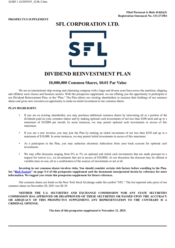 SFL Corp Ltd美股招股说明书(2025-11-21版)