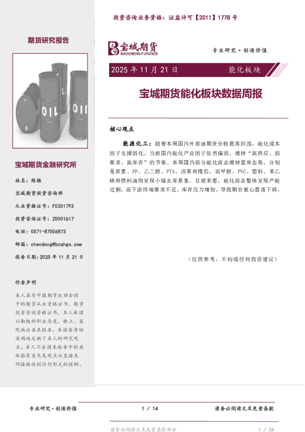 能化板块数据周报