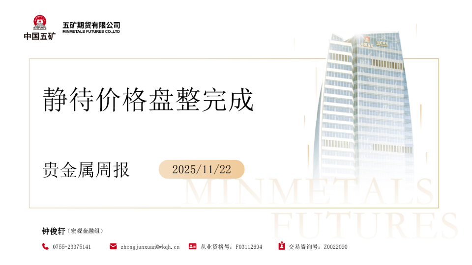 贵金属周报：静待价格盘整完成