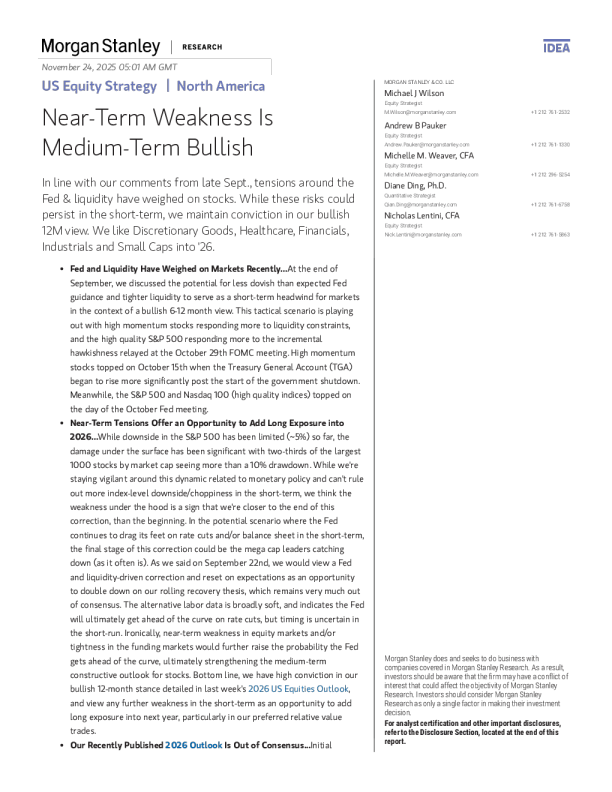 短期疲软是中期看涨信号