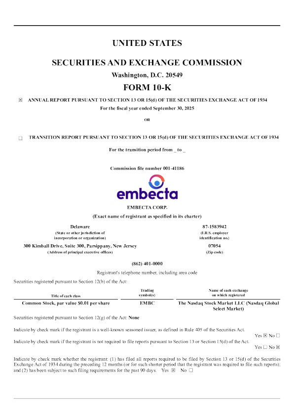 Embecta Corp 2024年度报告