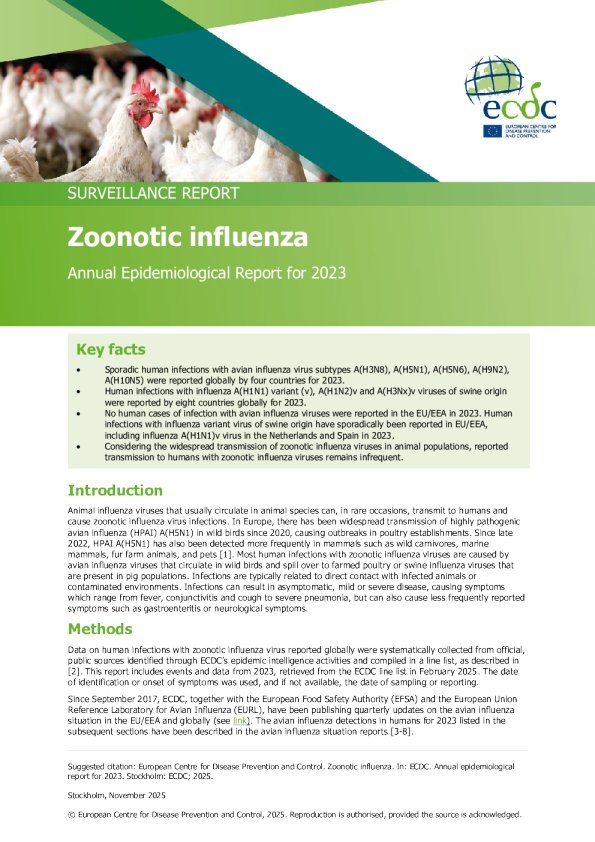 人畜共患流感 2023年年度流行病学报告