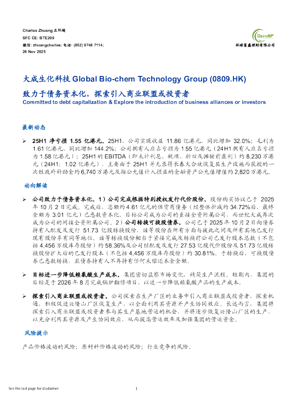 致力于债务资本化，探索引入商业联盟或投资者