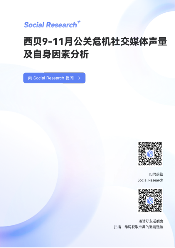 西贝9-11月公关危机社交媒体声量及自身因素分析