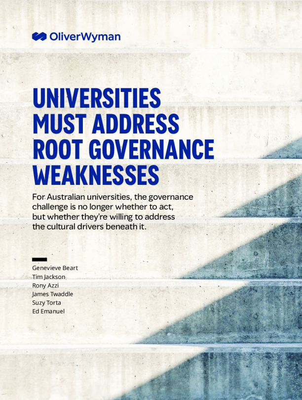 澳大利亚大学必须应对治理挑战