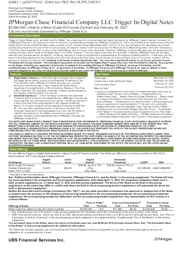 摩根大通美股招股说明书(2025-11-28版)