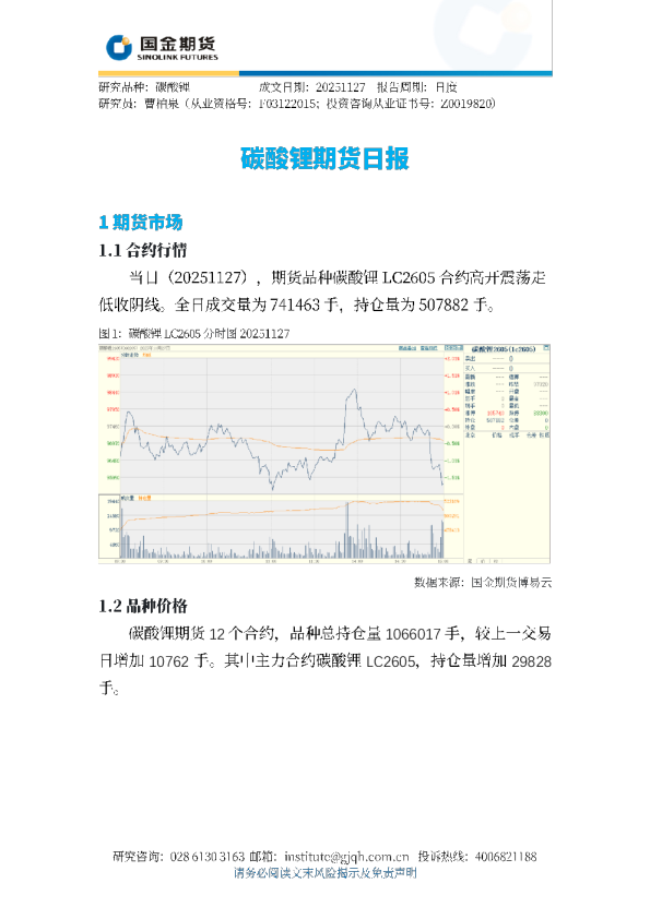 碳酸锂期货日报