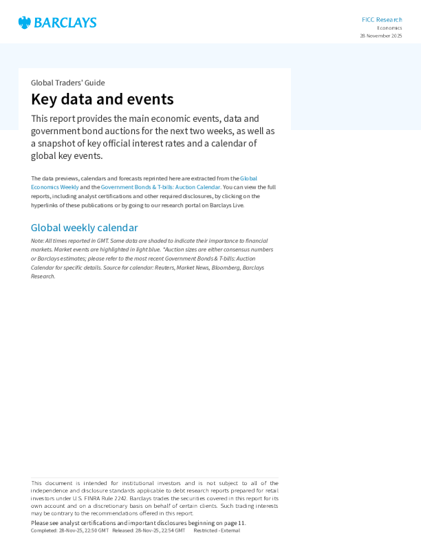 全球交易员指南：关键数据与事件