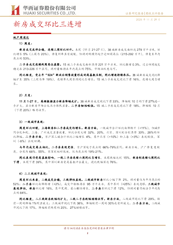 新房成交环比三连增