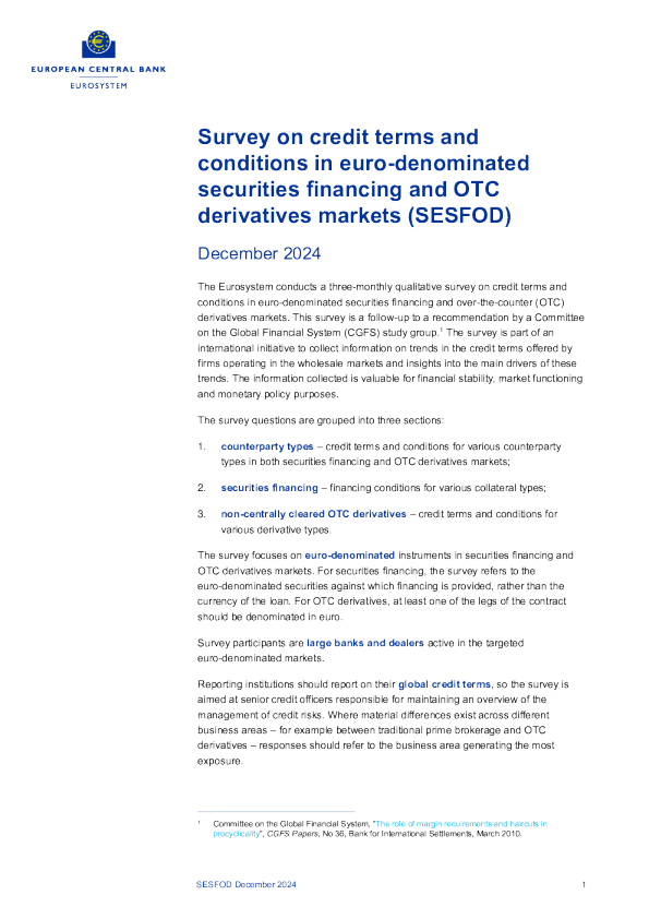 欧元计价证证券融资和场外农产品市场信贷款和条件整理(SESFOD) 2025