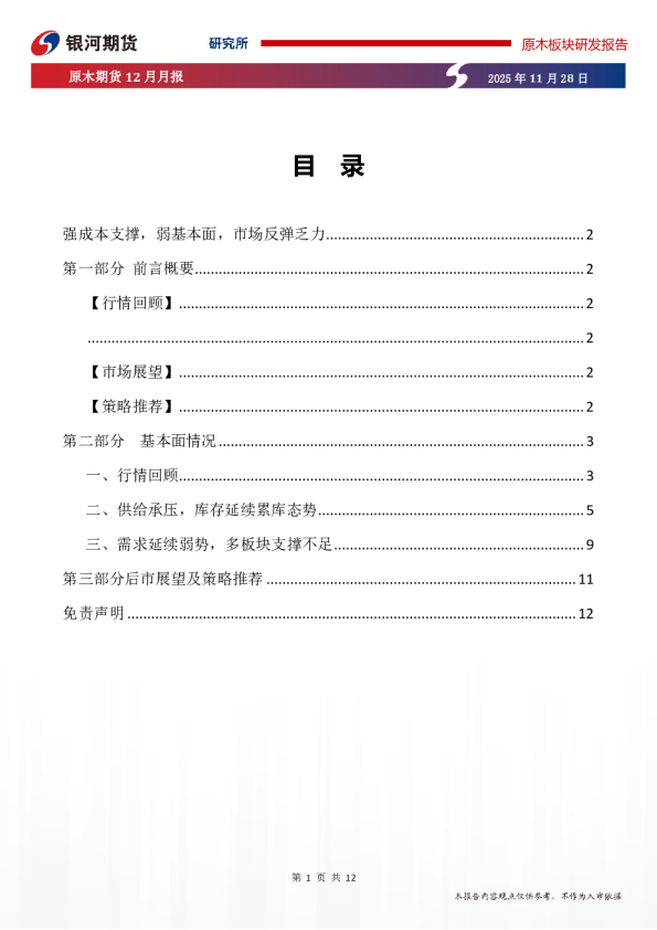 银河期货：原木板块研发报告