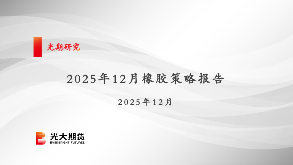 2025年12月橡胶策略报告