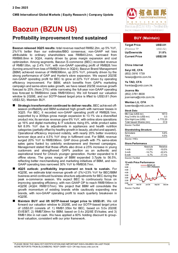 盈利能力提升趋势持续