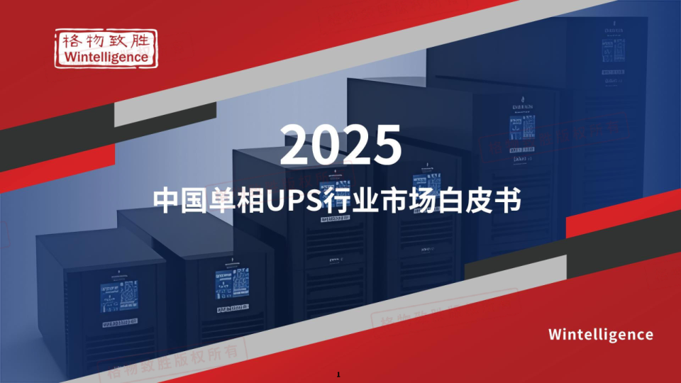 中国单相UPS行业市场白皮书