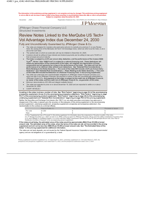 摩根大通美股招股说明书(2025-12-02版)