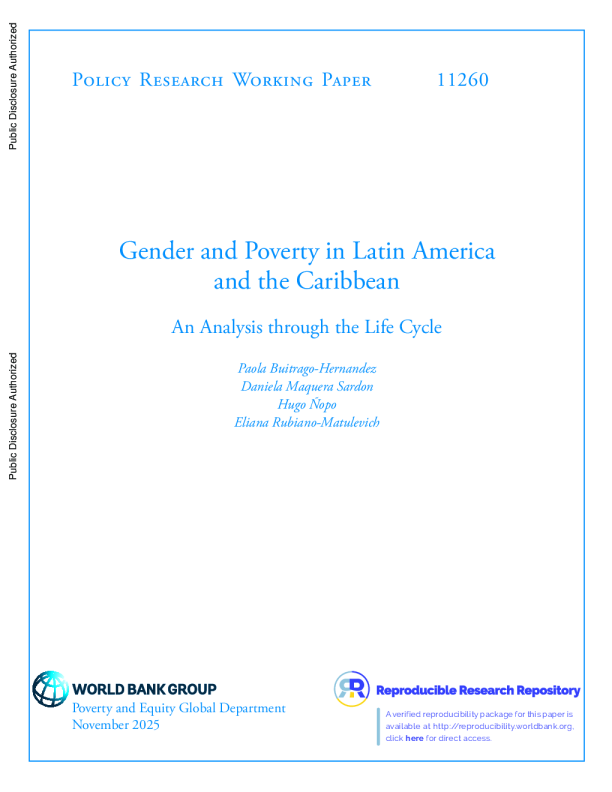 世界银行-拉丁美洲和加勒比地区的性别与贫困：生命周期分析