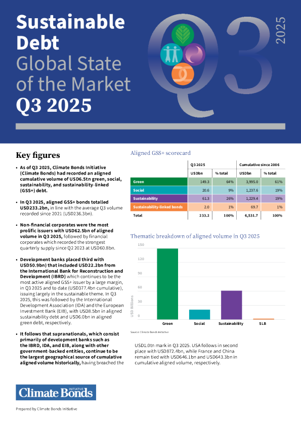 可持续债务 2025年第三季度全球市场状况