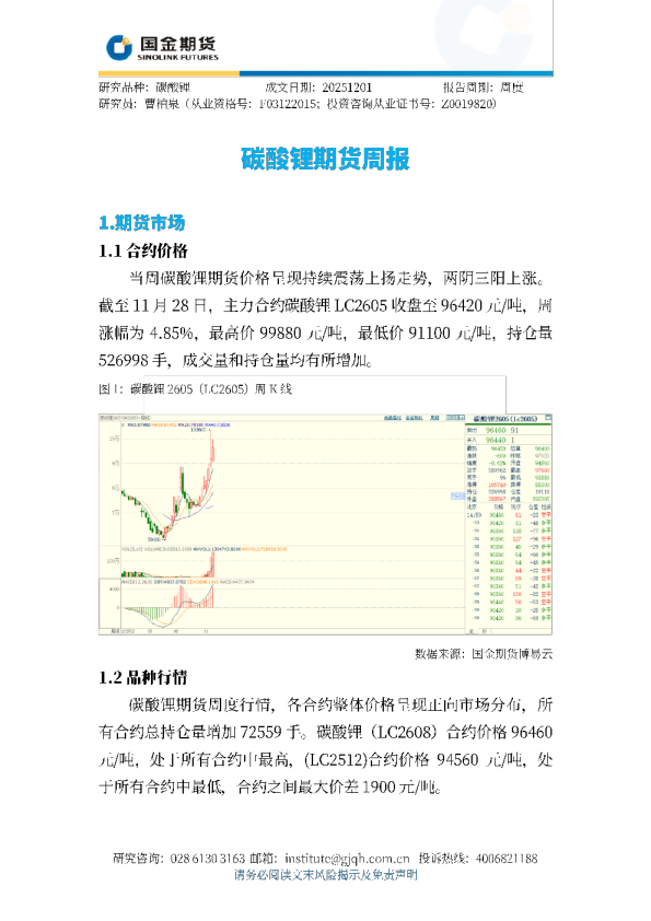 碳酸锂期货周报