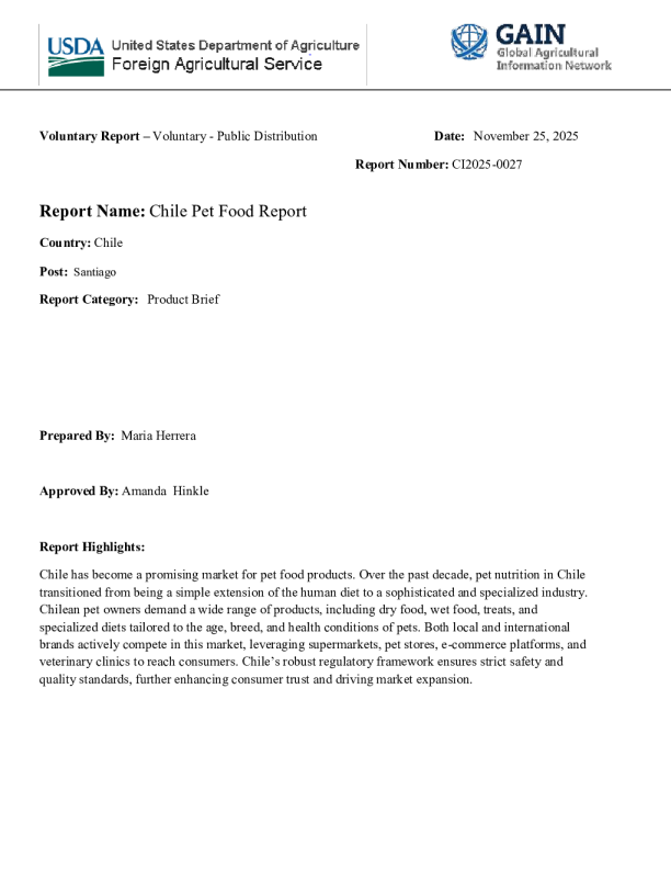 2025智利宠物食品报告