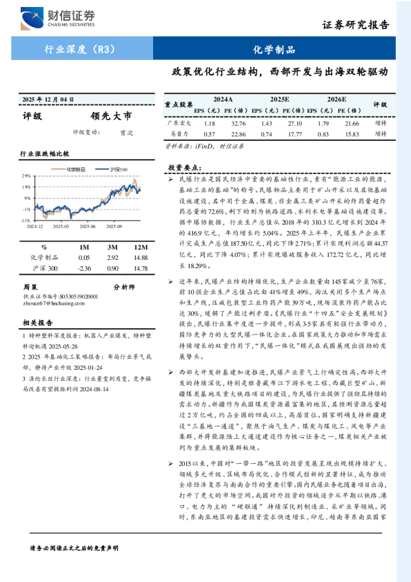 化学制品行业深度：政策优化行业结构，西部开发与出海双轮驱动