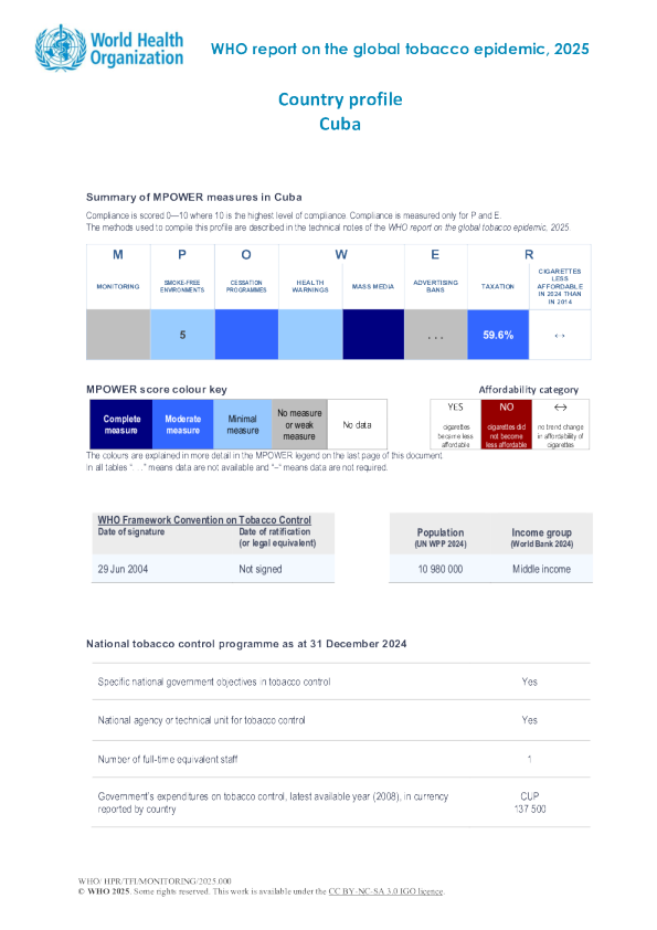 烟草2025古巴国家概况