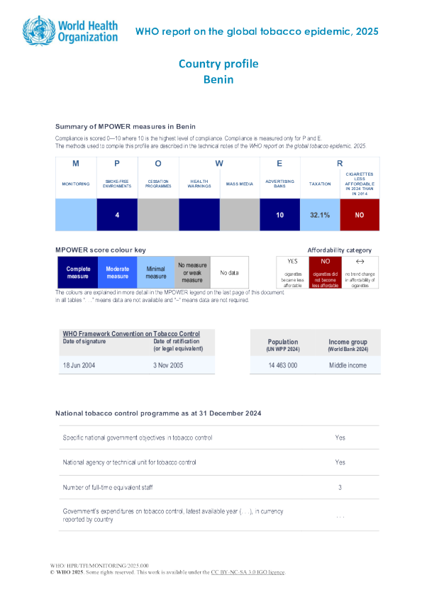 烟草2025贝宁国家概况