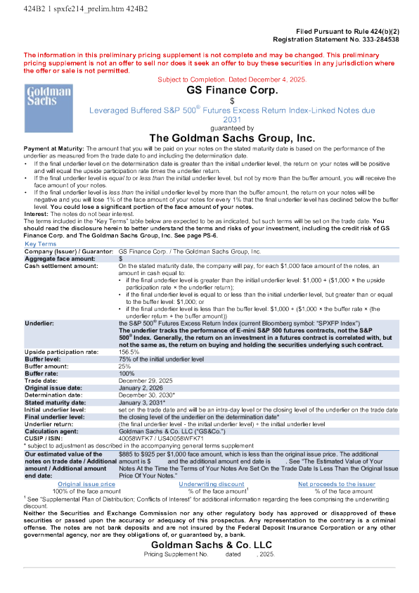 高盛美股招股说明书(2025-12-05版)