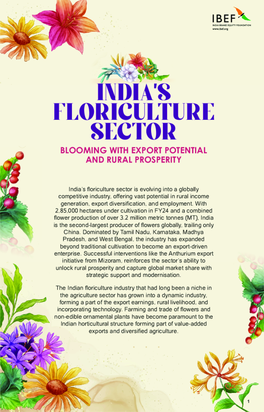 印度花卉产业：出口潜力和农村繁荣蓬勃发展