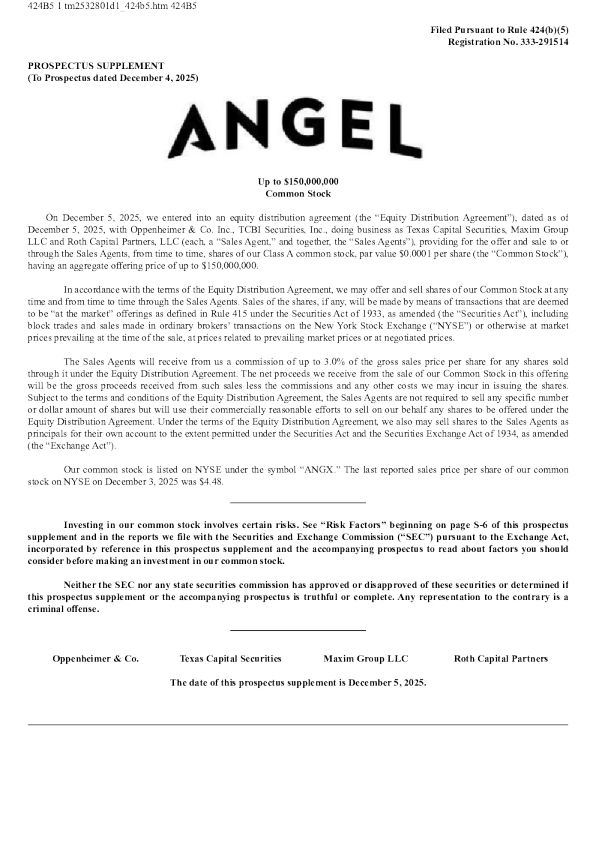 Angel Studios Inc-A美股招股说明书(2025-12-05版)