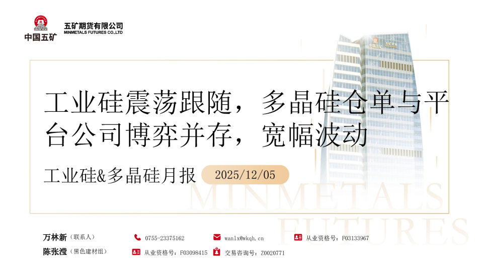 工业硅&多晶硅月报:工业硅震荡跟随,多晶硅仓单与平台公司博弈并存,宽幅波动