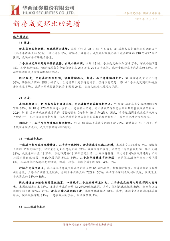 新房成交环比四连增