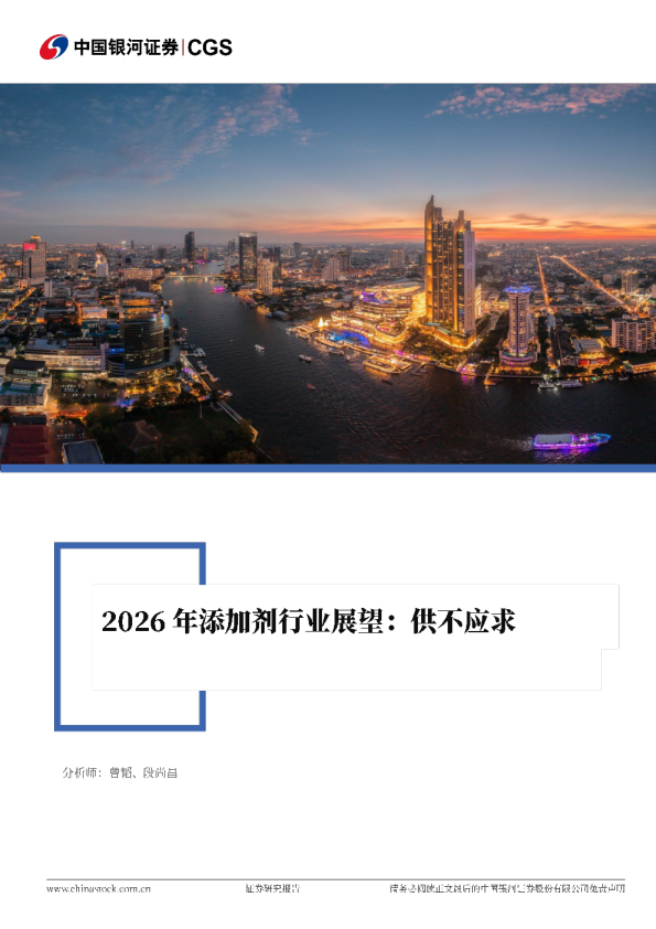 电力设备行业行业深度报告:2026年添加剂行业展望:供不应求