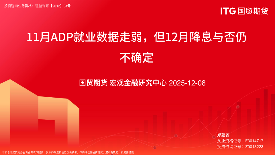 11月ADP就业数据走弱，但12月降息与否仍不确定