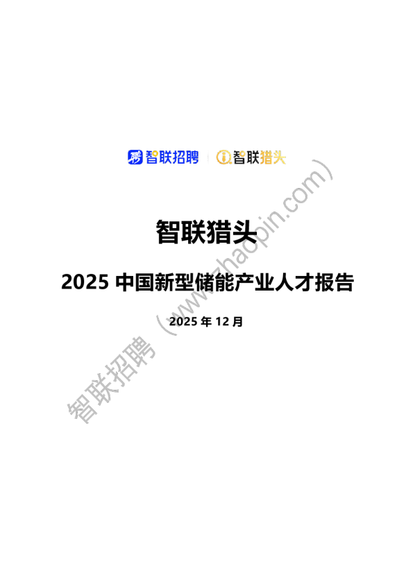 智联猎头：2025中国新型储能产业人才报告