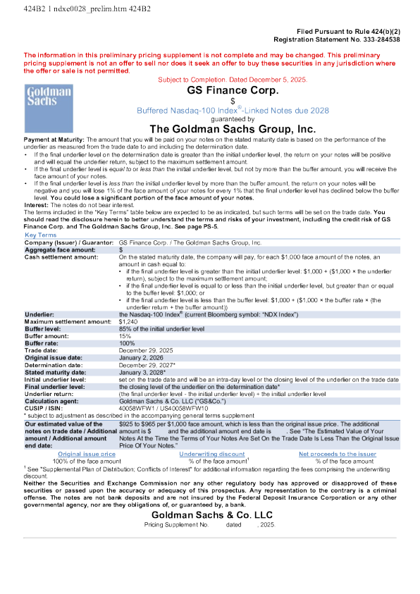 高盛美股招股说明书(2025-12-08版)