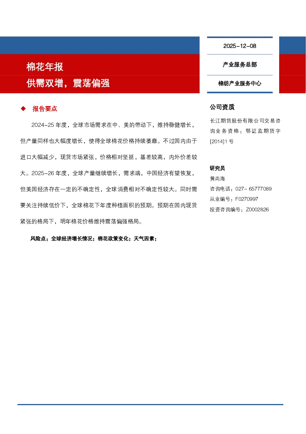 报告封面