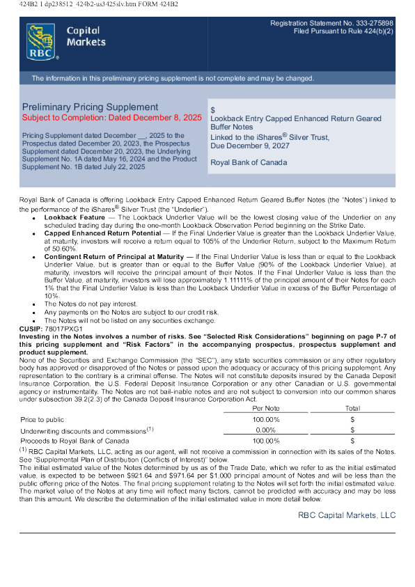 加拿大皇家银行美股招股说明书(2025-12-08版)