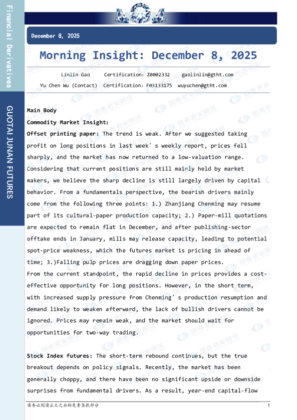 Morning Insight: December 8, 2025