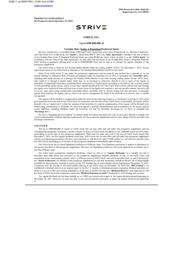 Strive Inc-A美股招股说明书(2025-12-09版)