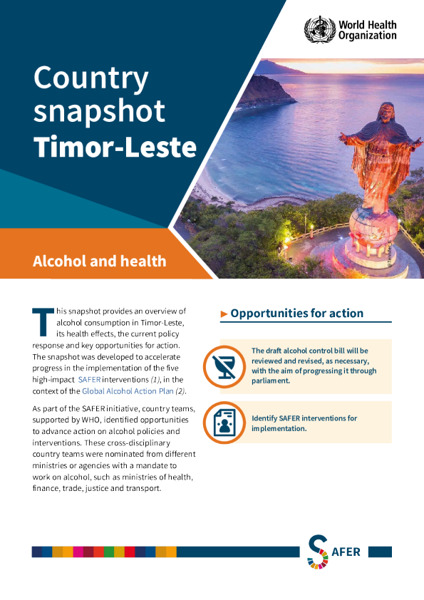 酒精与健康的国家快照:东帝汶